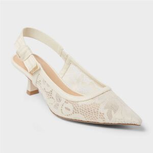 Elegant Cream Lace Slingback Heels A new day